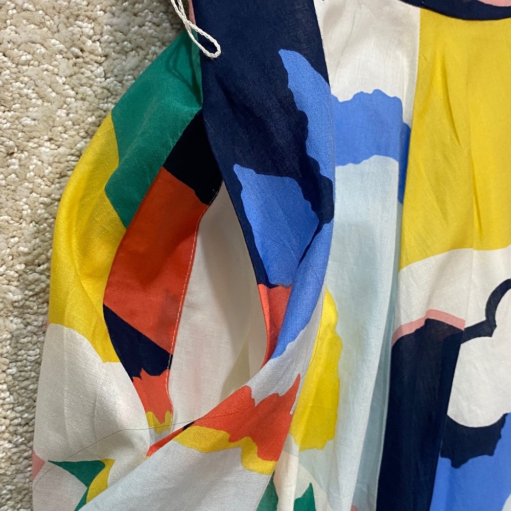 Boden Multicolor Abstract Long Sleeve Dress Size 8P 100% Cotton - Picture 15 of 16
